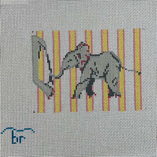 Elephants and Stripes in Pink and Yellow C-br-T8A