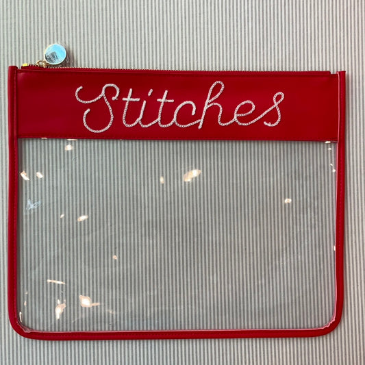 Stitches Red and Clear Project Bag (Large) A-PLDPBred