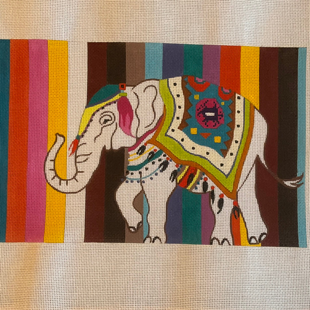 Elephant with Blanket on Rainbow Stripes C-COPCL013