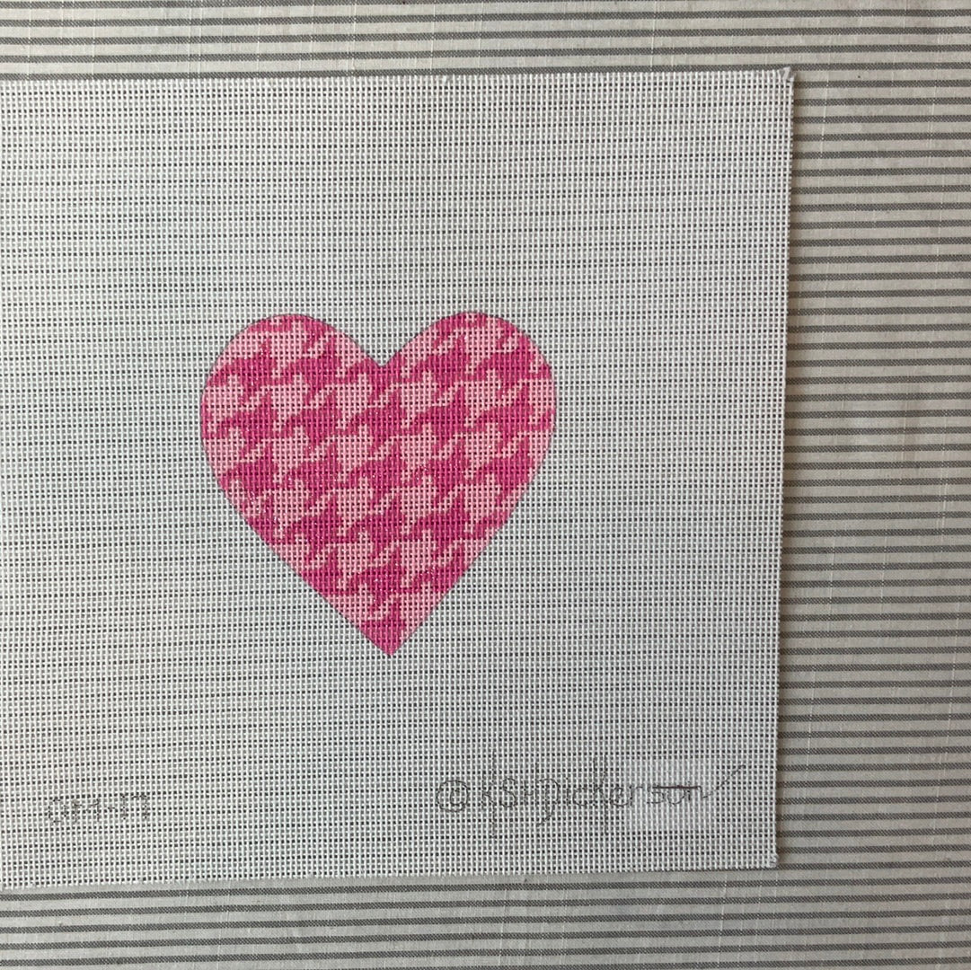 Heart with Pink Houndstooth C-KDOM17