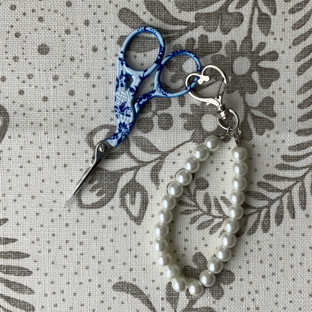 Blue and White Bird Scissors with Pearl Bead Bracelet A-VWNBird Scissors Blue