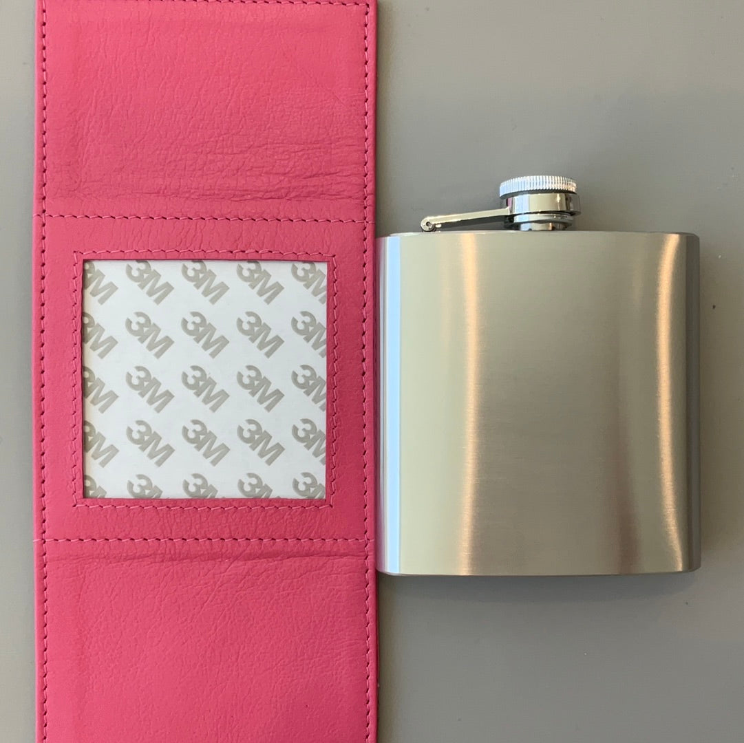 Flask with Pink Leather Cover SF-KCDFlask Pink