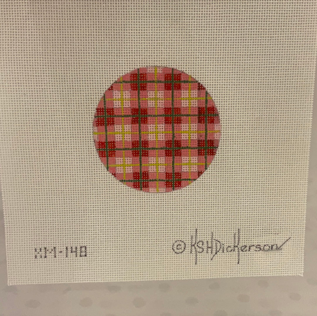 Pink and Red Plaid Round C-KDXM148