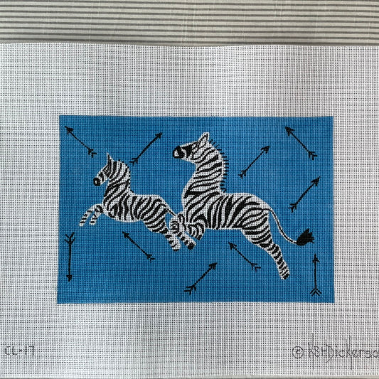 Blue Leaping Zebras & Arrows C-KDCL17