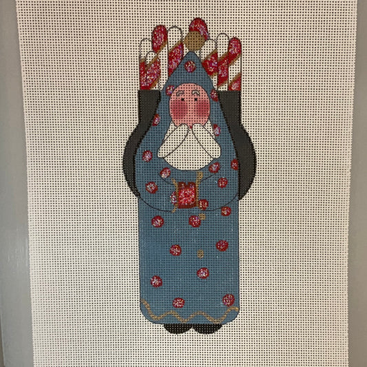 Blue Santa with Peppermint Sticks C-MHP3015