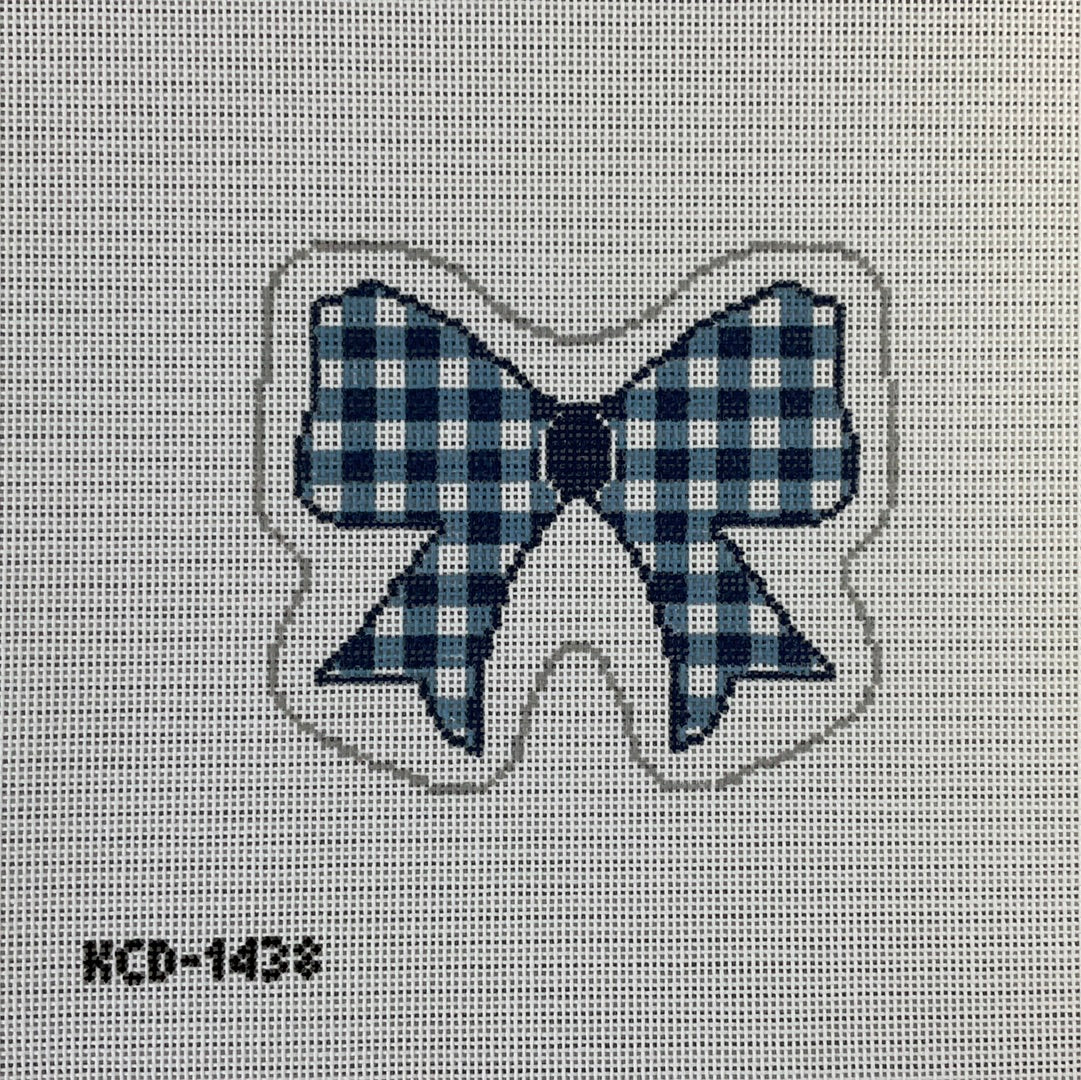 Blue Gingham Bow C-KCD1438