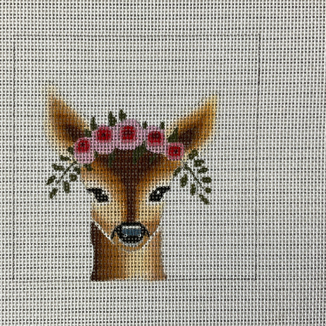 Deer with Flower Wreath C-COPIN075