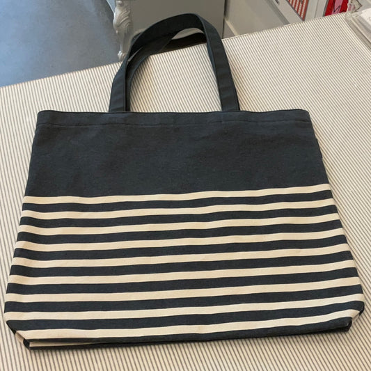 Simple Blue and White Striped Tote