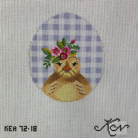 Yellow Chick with Wreath Egg C-KEA7218
